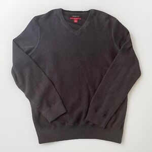 Kenneth Cole Men's XL Gray Ribbed Tech Knit V-Neck Sweater‎ Lightweight Casual